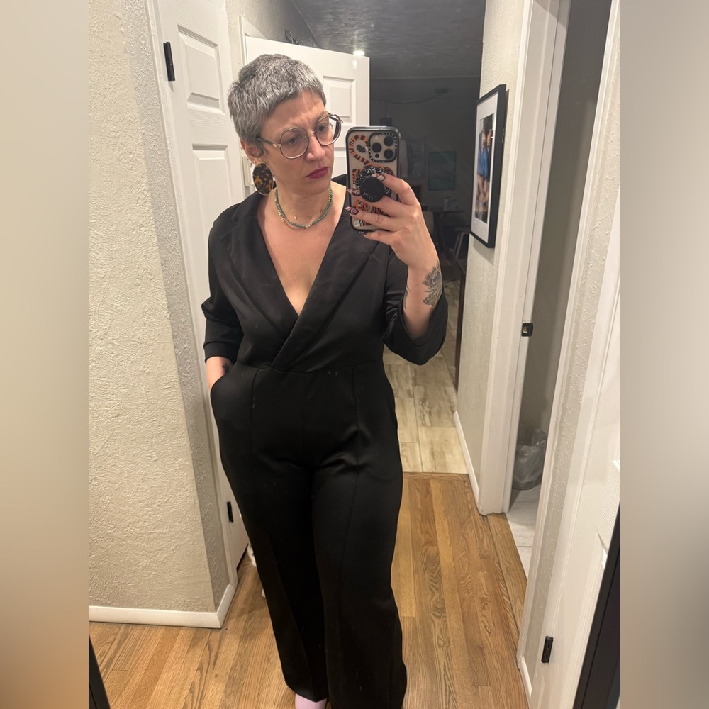 ByVinnik Black V-Neck Jumpsuit - Picture 2 of 7